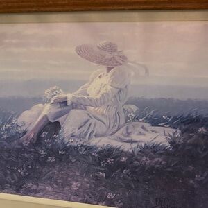 Vintage home interiors “Girl in a Field of Flowers “